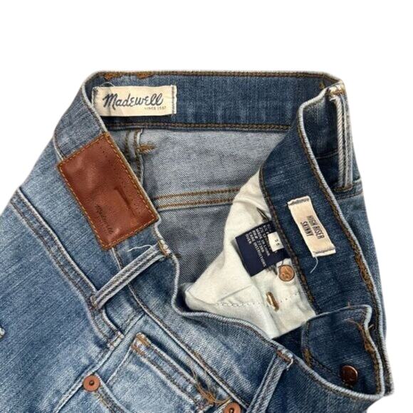 Madewell High-Riser Skinny Jeans Raw Hem Medium Wash Women's Size 25 - Picture 4 of 6